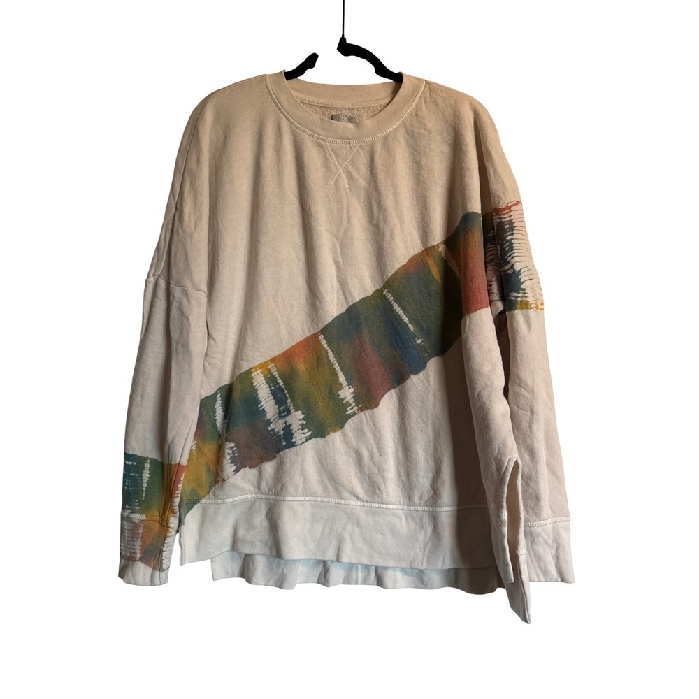 True Craft Tie Dye Sweatshirt Crew Neck Long Sleeve Oversized Boho Cozy Sz Med